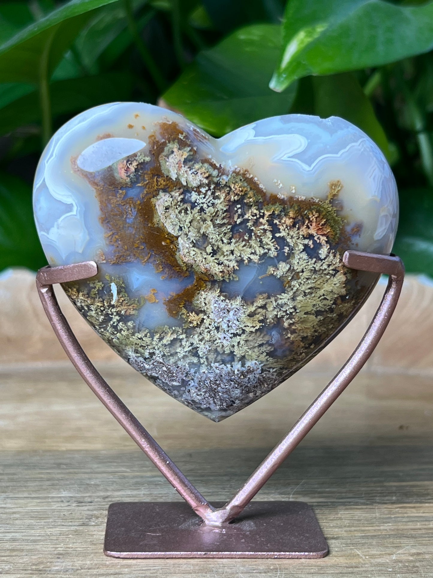 Scenic Moss Agate Heart