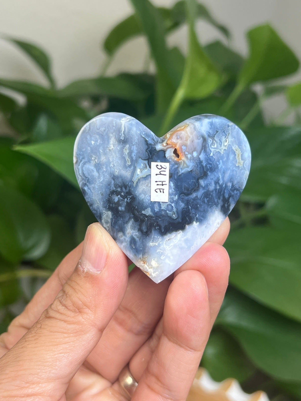 Blue Plume Agate 3D Butterfly: HE