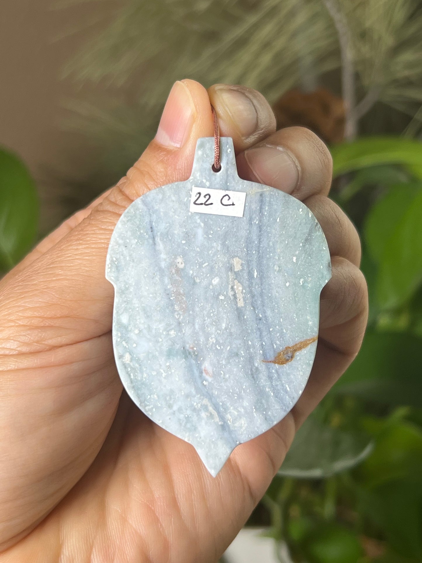 Blue Green Jasper Acorn Ornament