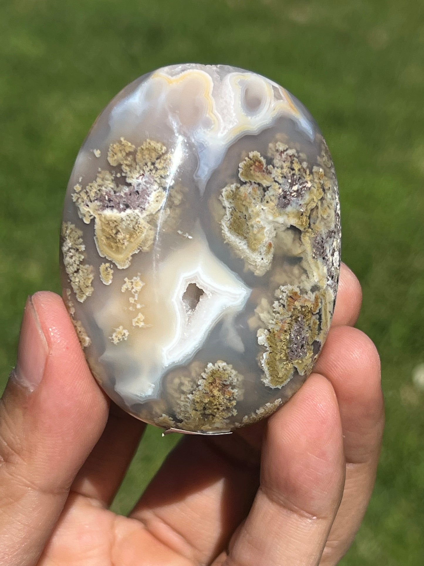 Scenic Moss Agate Palmstone RK