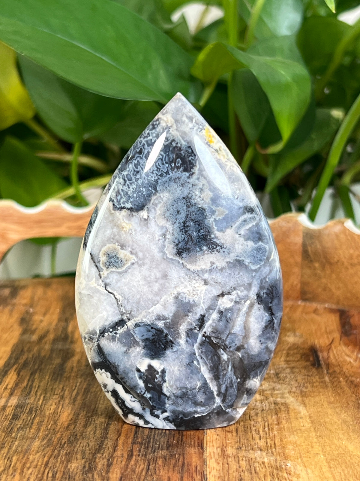 Blue Plume Agate Flames
