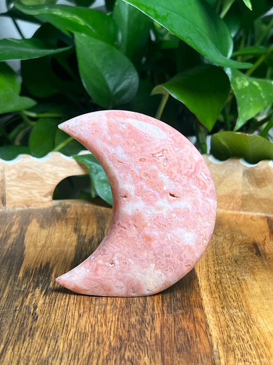 Pink Carnelian Self Standing Moon: PO