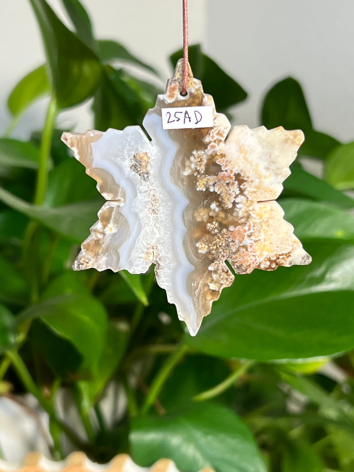 Scenic Moss Agate Snowflake Ornaments