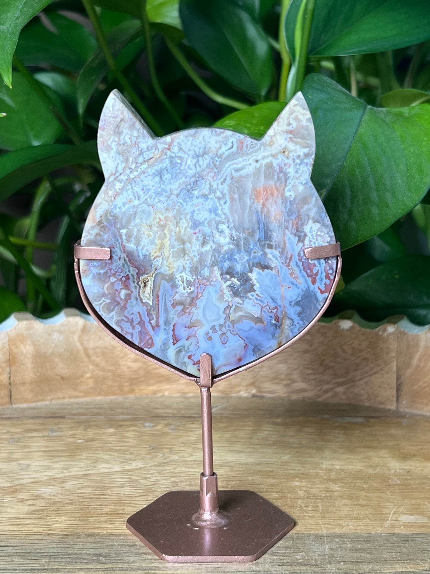 Sumatra Plume Agate Cat Head