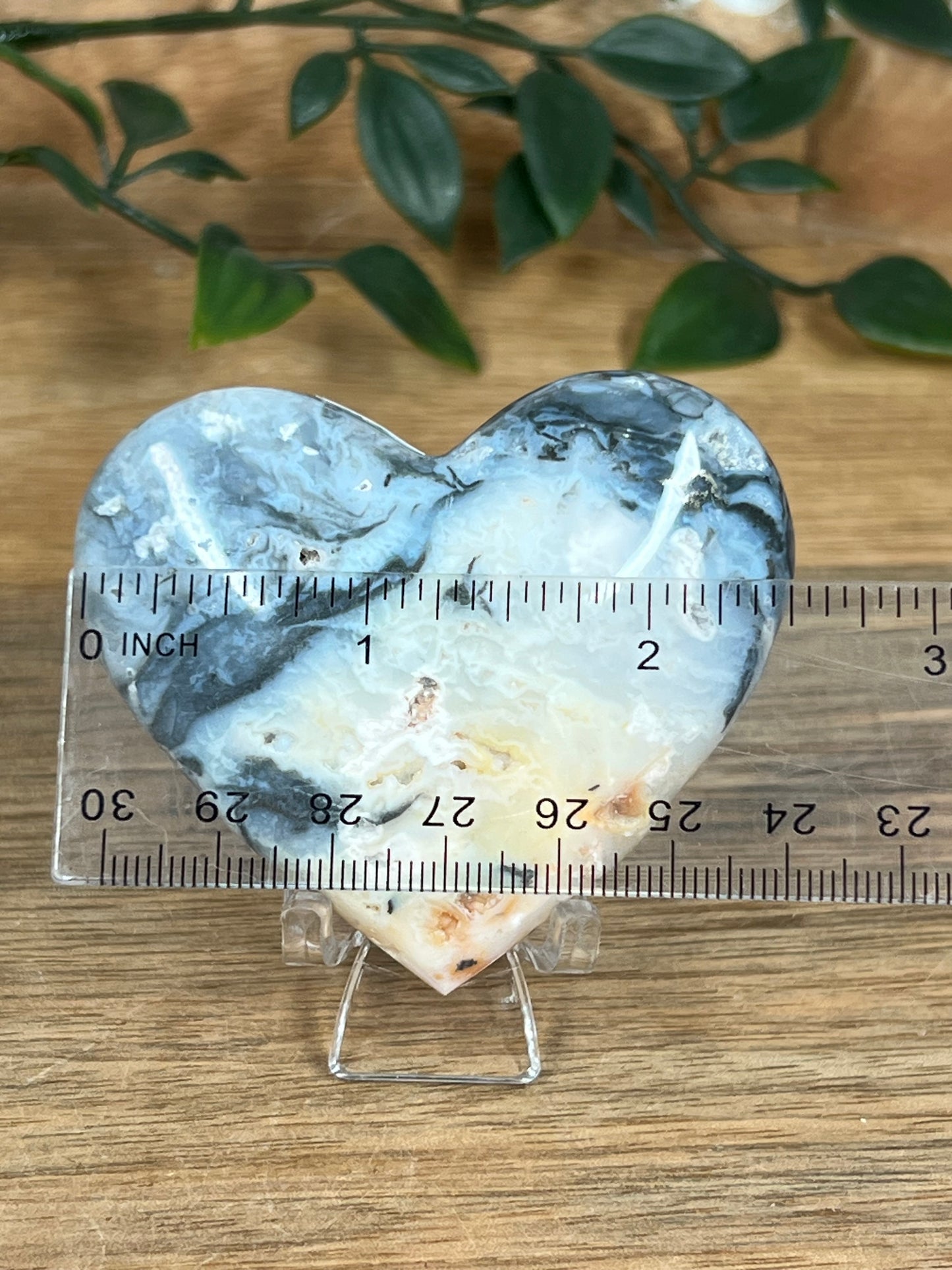 Rainbow Plume Agate Heart