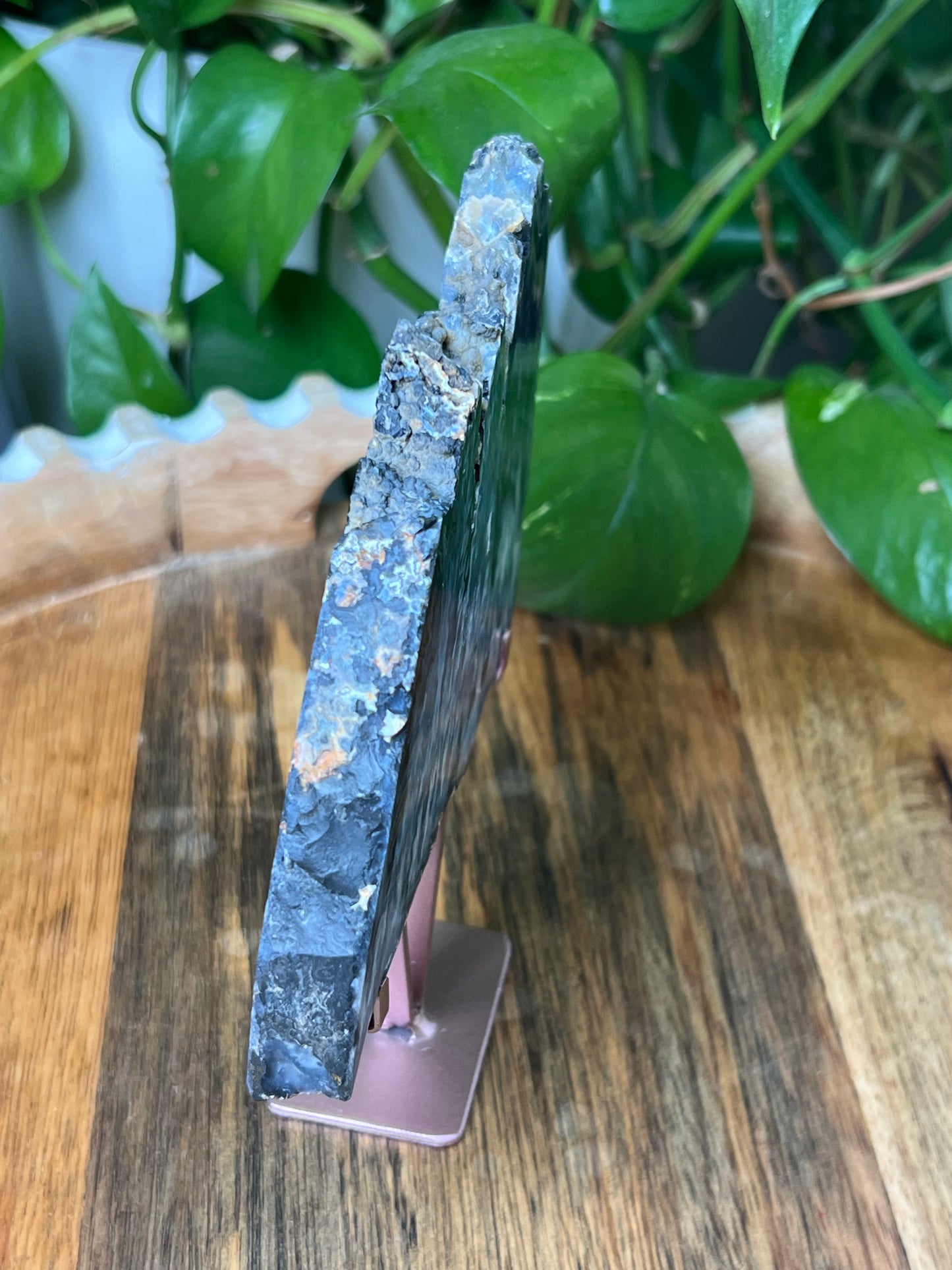 Blue Plume Agate Slab