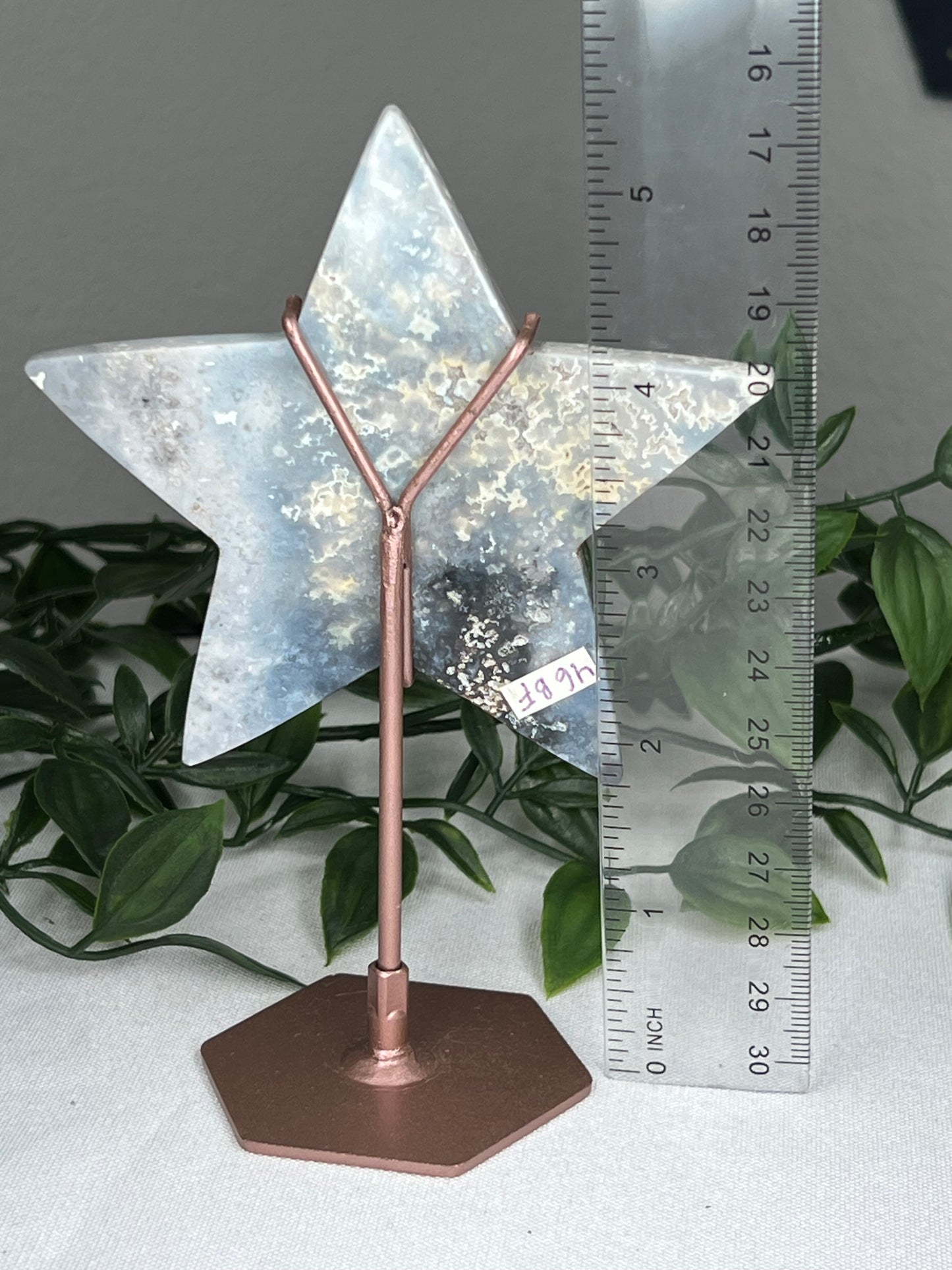 Blue Plume Agate Star