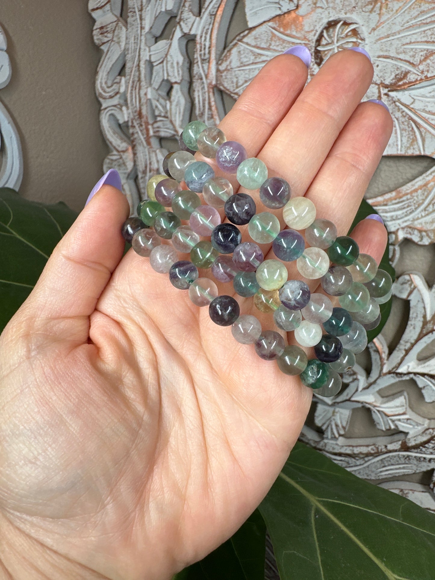 Fluorite Beaded Bracelet (8mm)