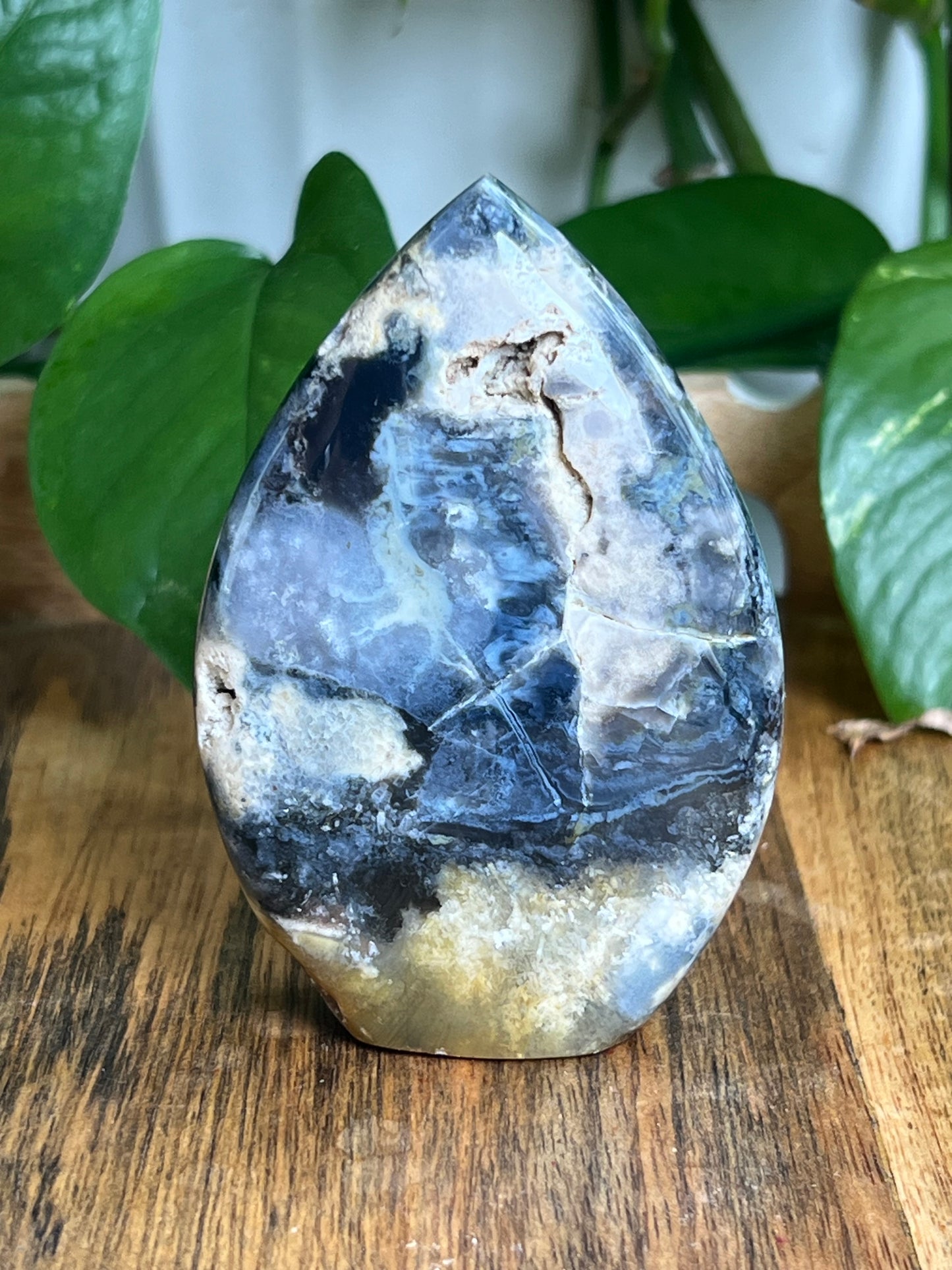 Blue Plume Agate Flame AB
