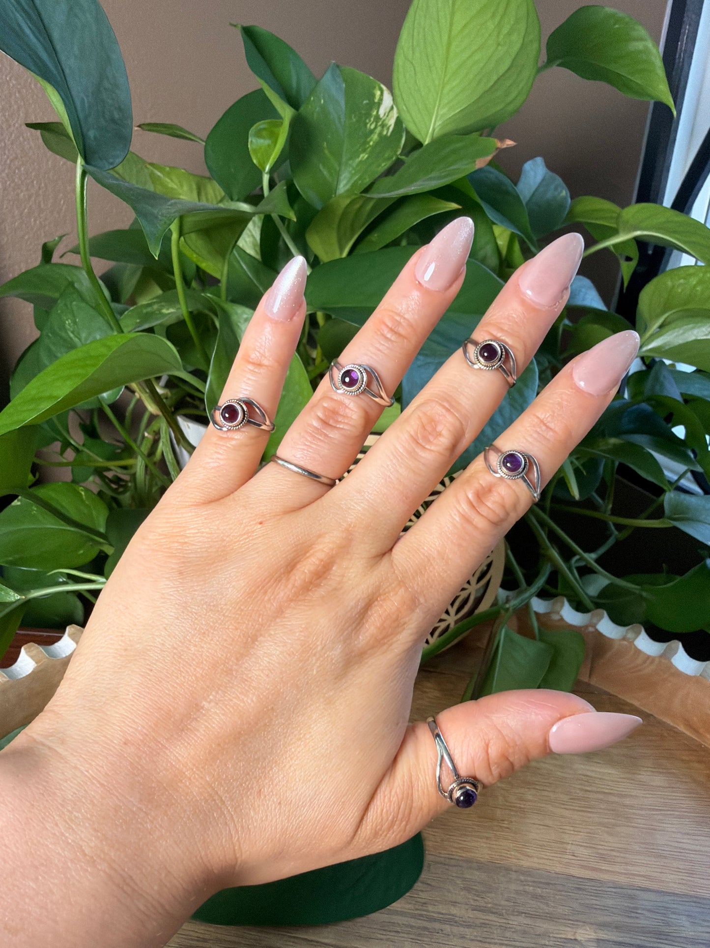 Amethyst Circle Ring