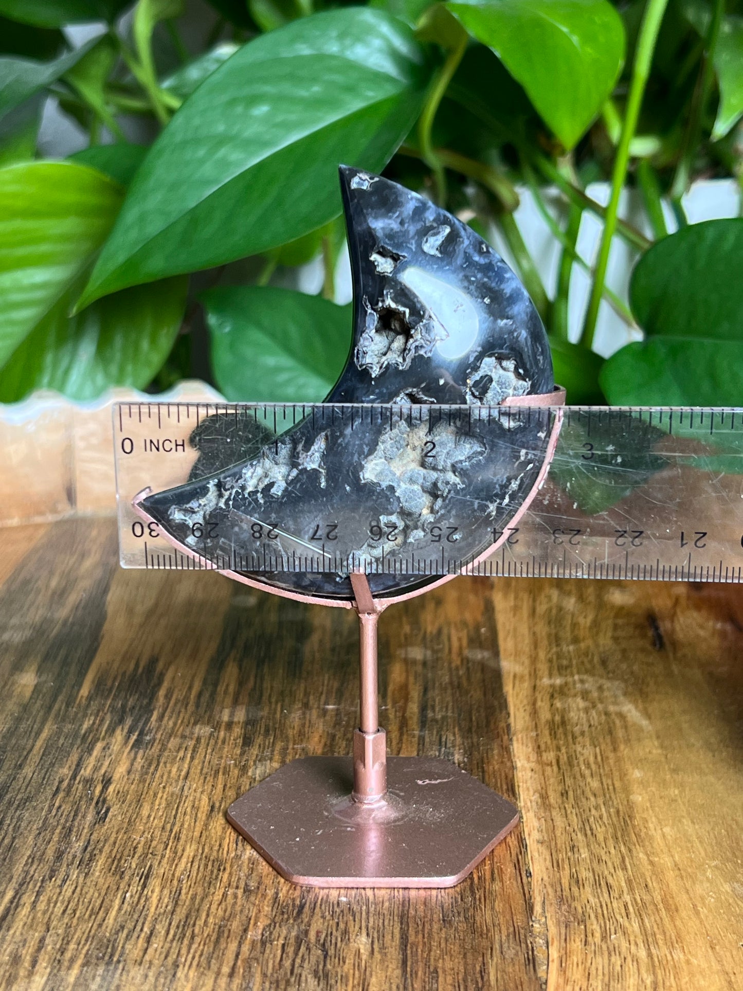 Blue Plume Agate Moon VK