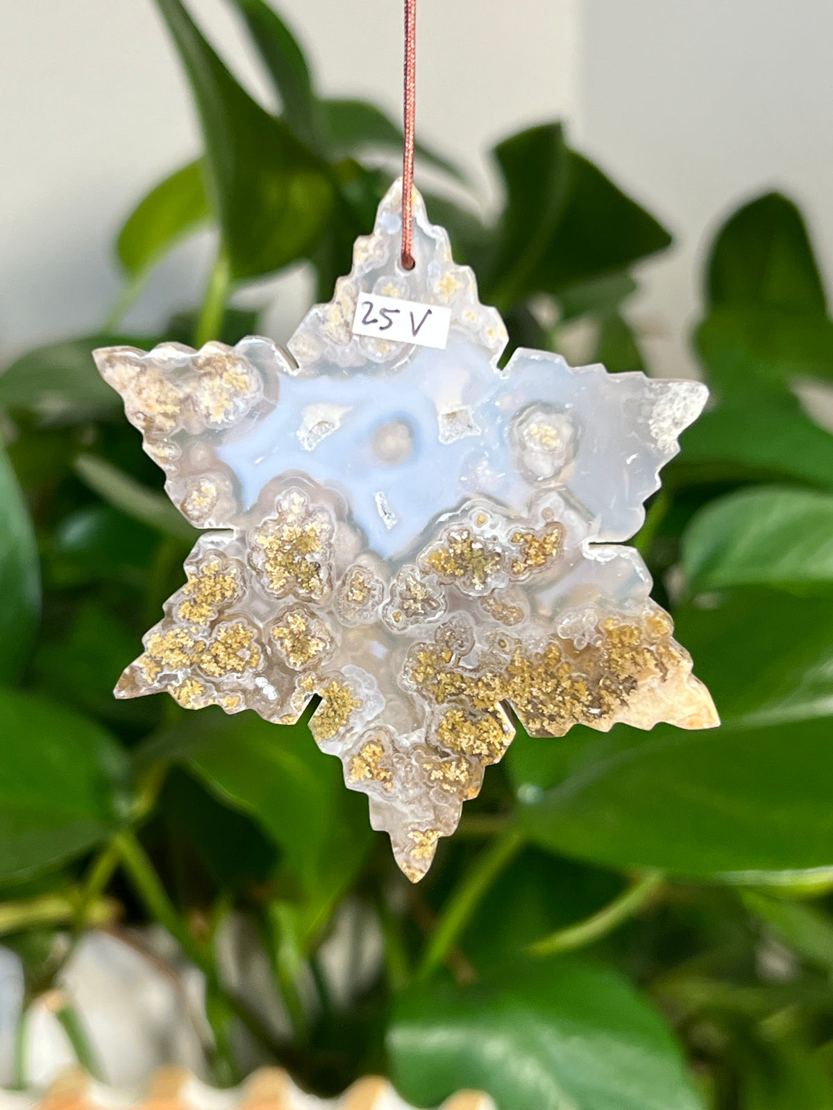 Scenic Moss Agate Snowflake Ornaments