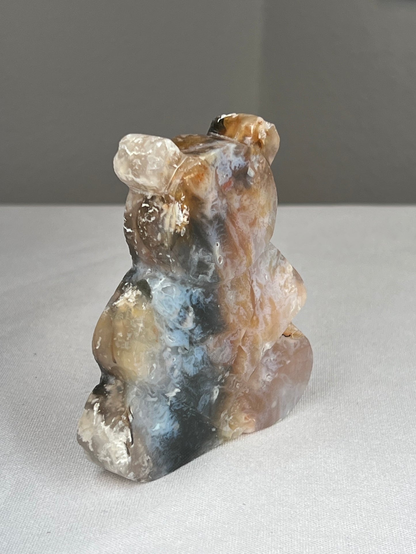 Rainbow Plume Agate Bear