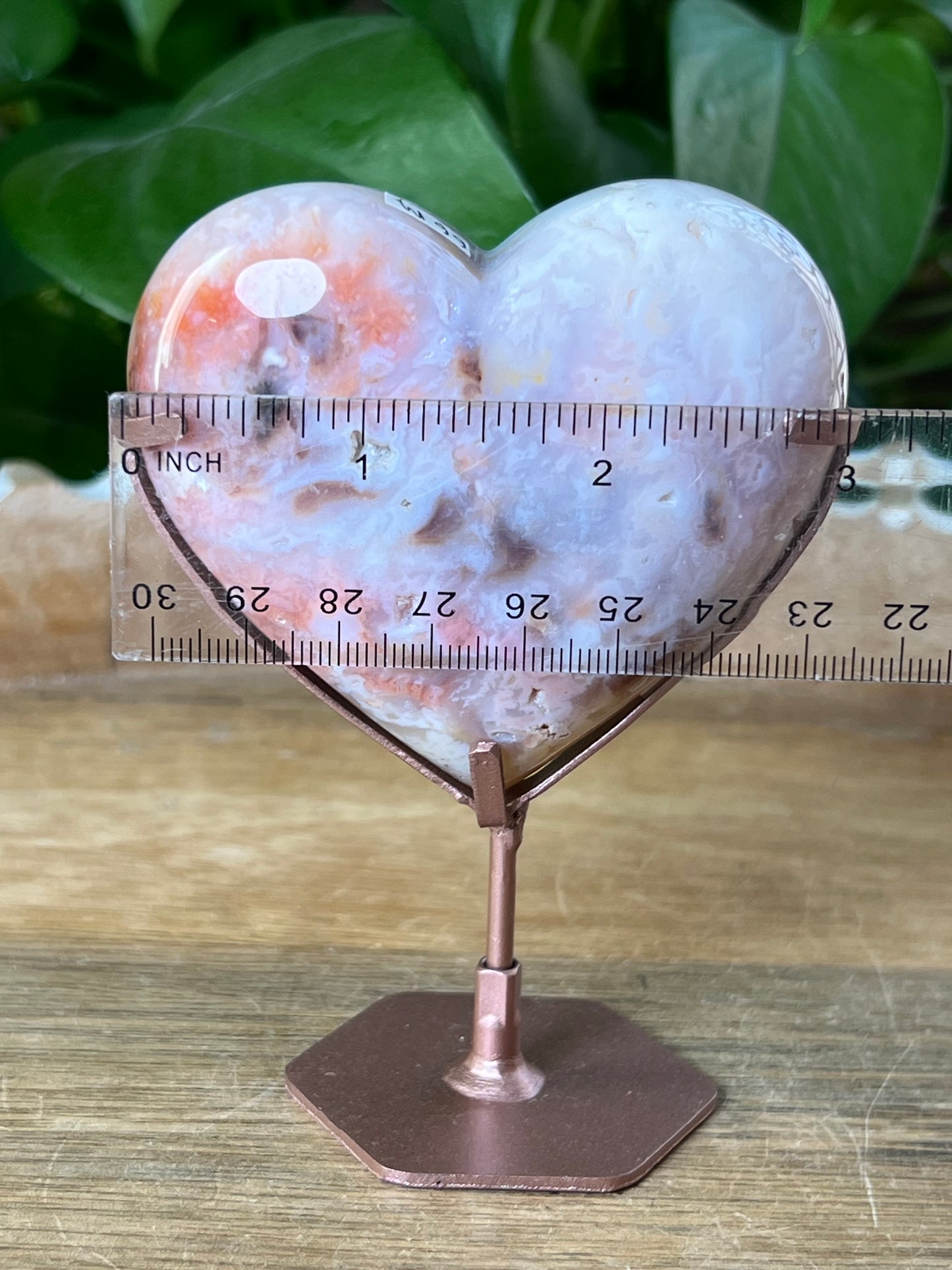 Rainbow Plume Agate Heart