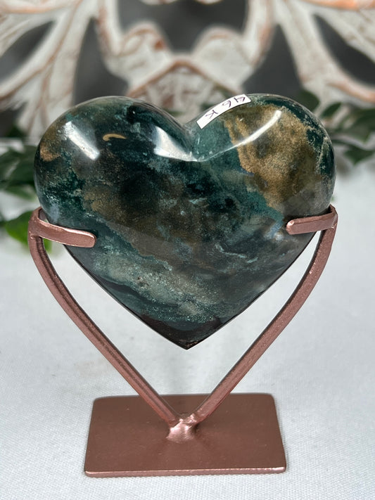 Blue Green Jasper Heart
