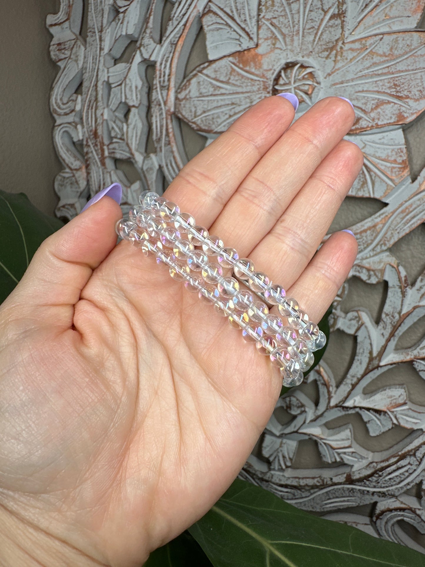 Angel Aura Quartz Beaded Bracelet (6mm)