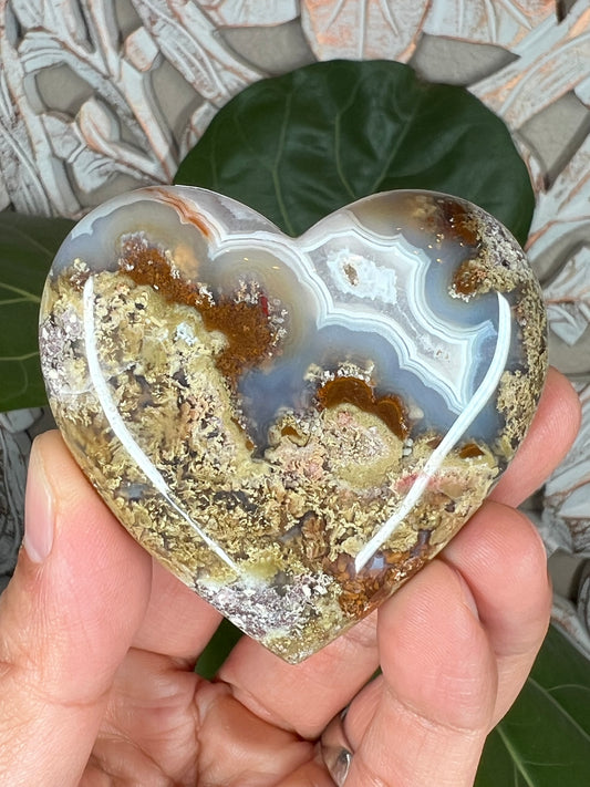 Scenic Moss Agate Heart