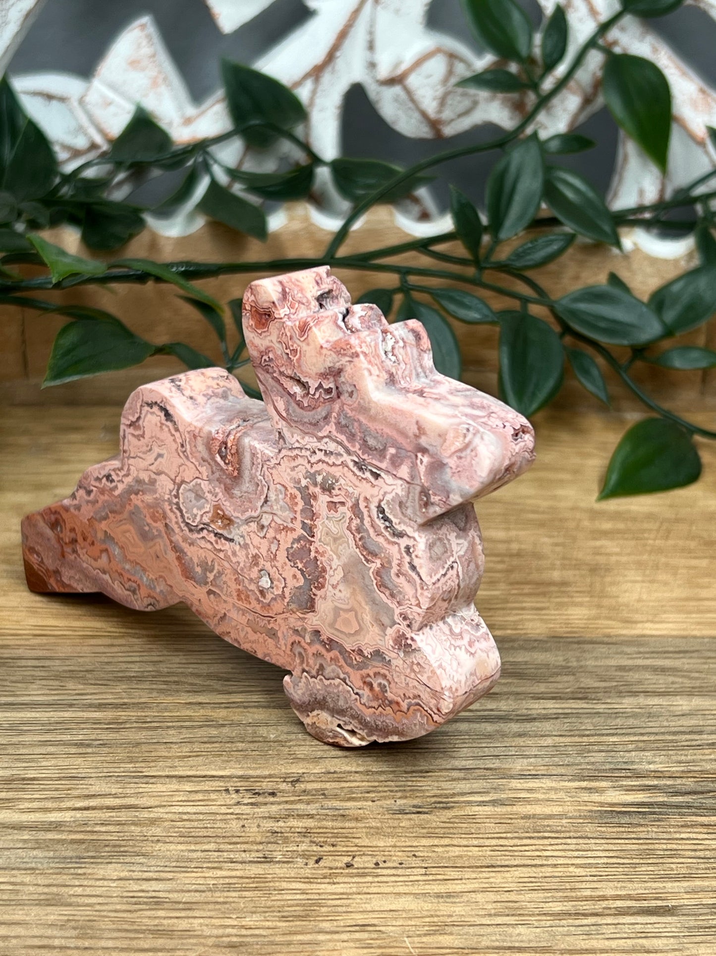 Pink Crazy Lace Agate Deer