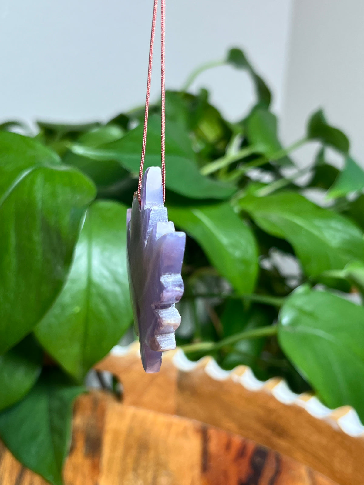 Purple Chalcedony Leaf Ornaments