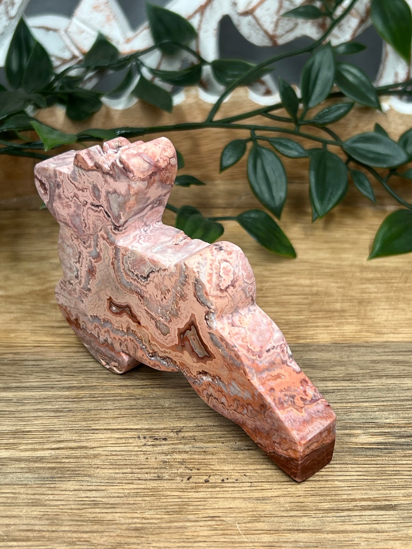 Pink Crazy Lace Agate Deer
