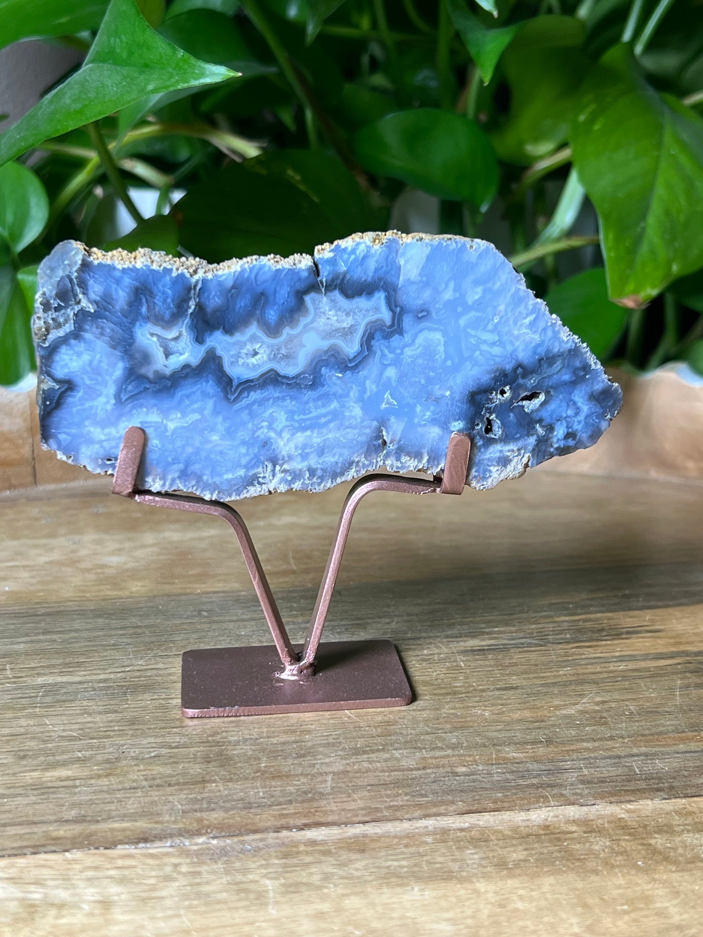 Blue Plume Agate Slab