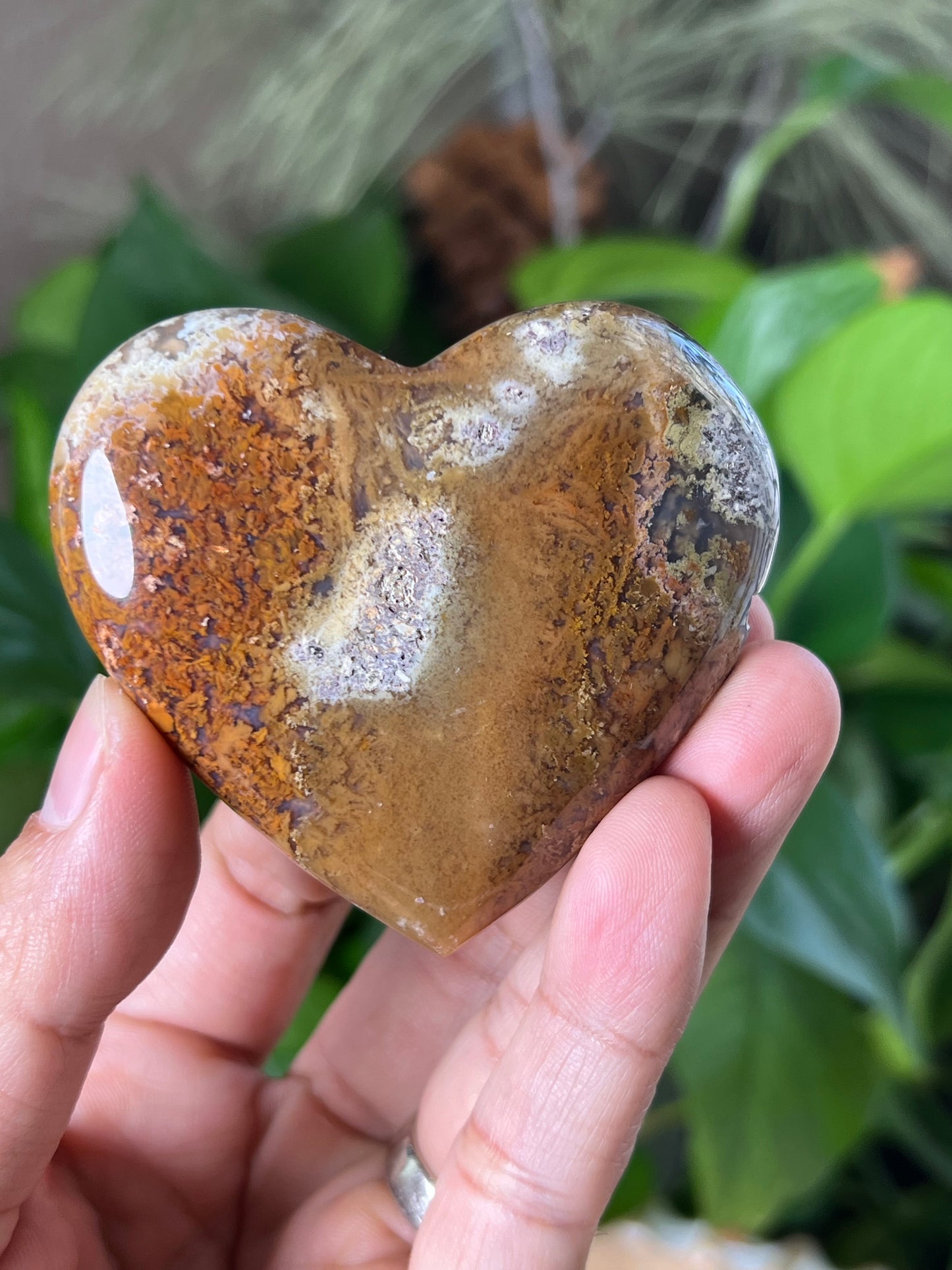 Scenic Moss Agate Heart