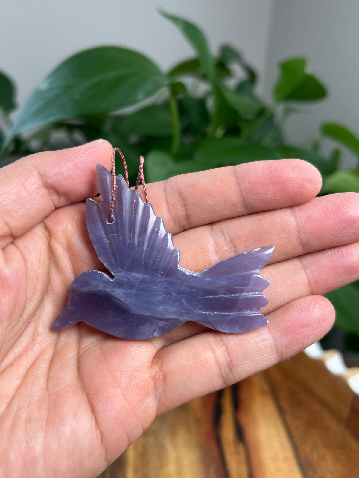 Purple Chalcedony Ornament Hummingbird: G