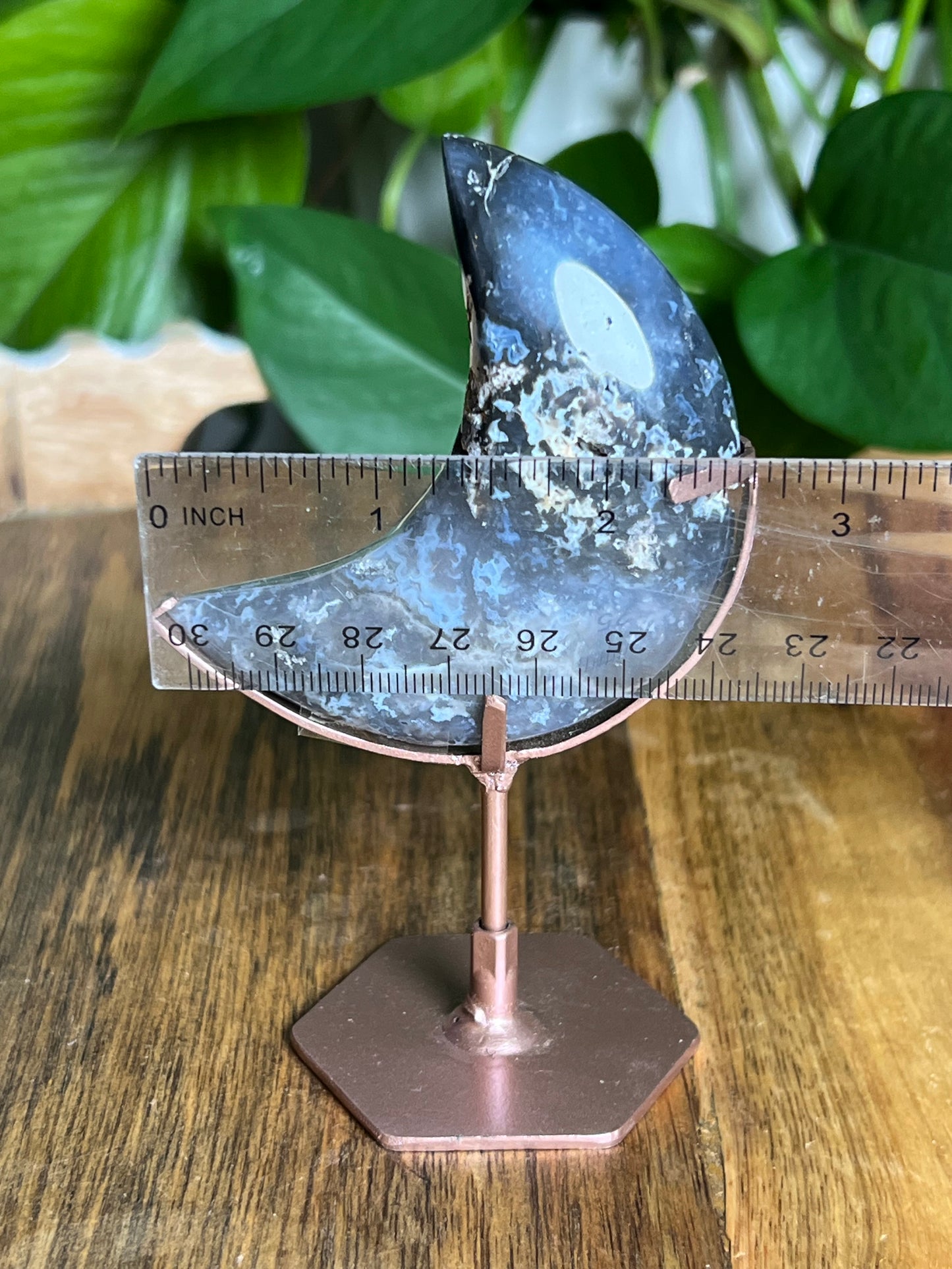 Blue Plume Agate Moon VA