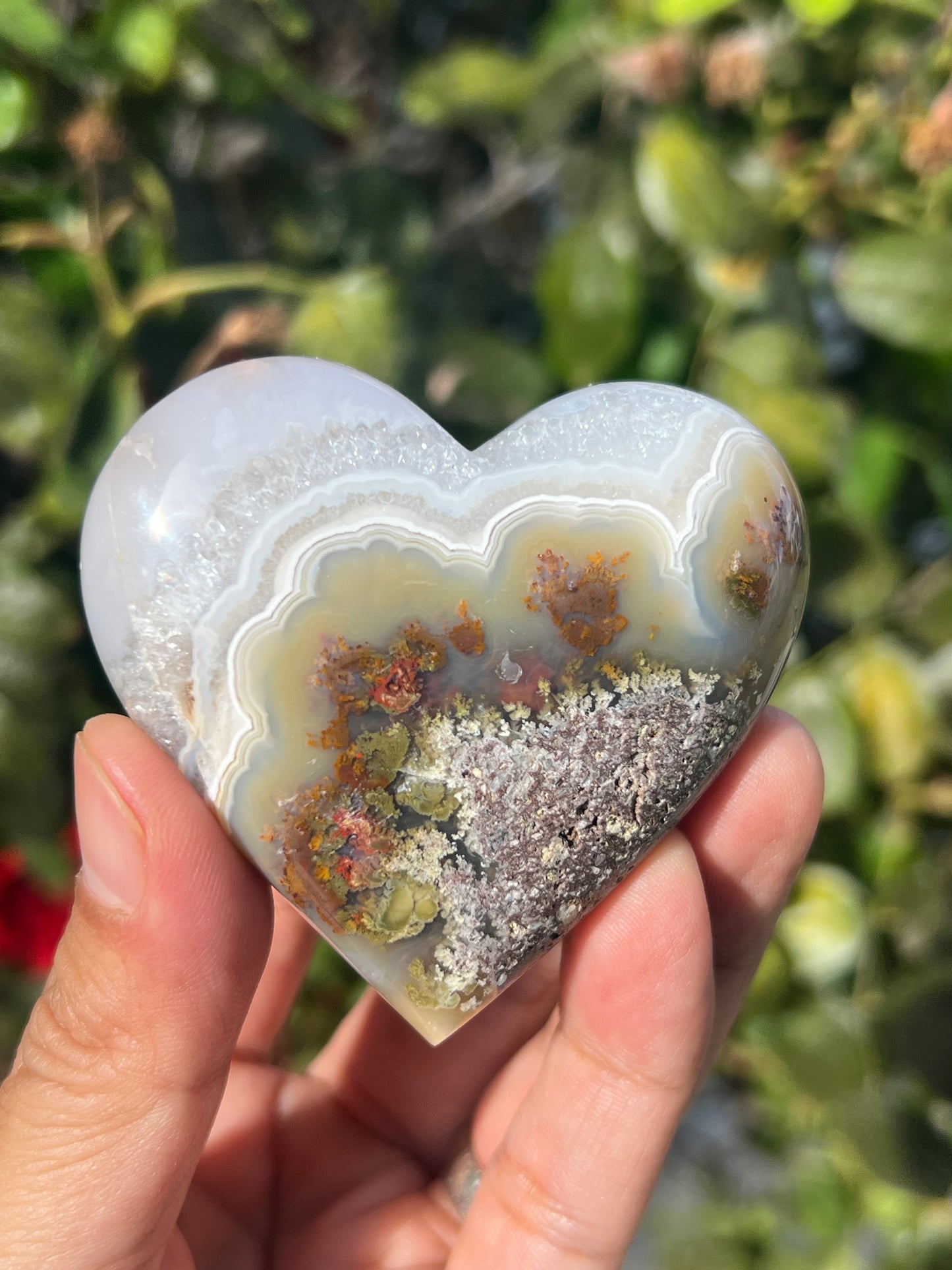 Scenic Moss Agate Heart K