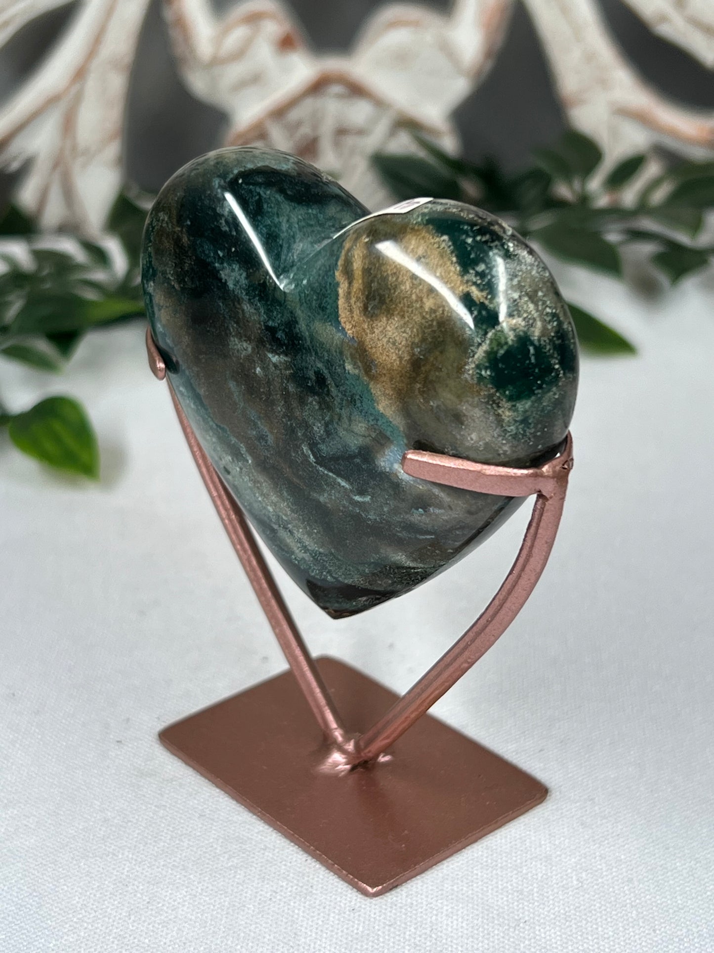 Blue Green Jasper Heart