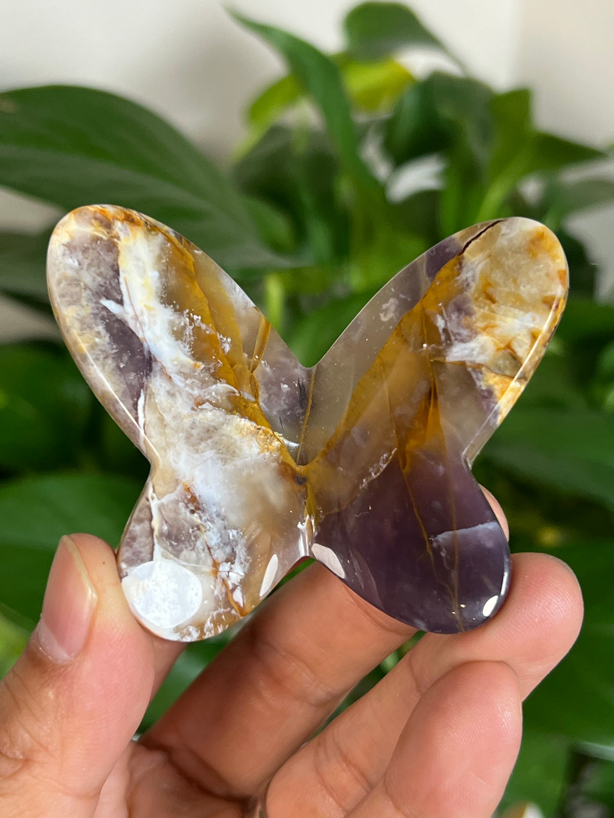 Purple Chalcedony 3D Butterflies