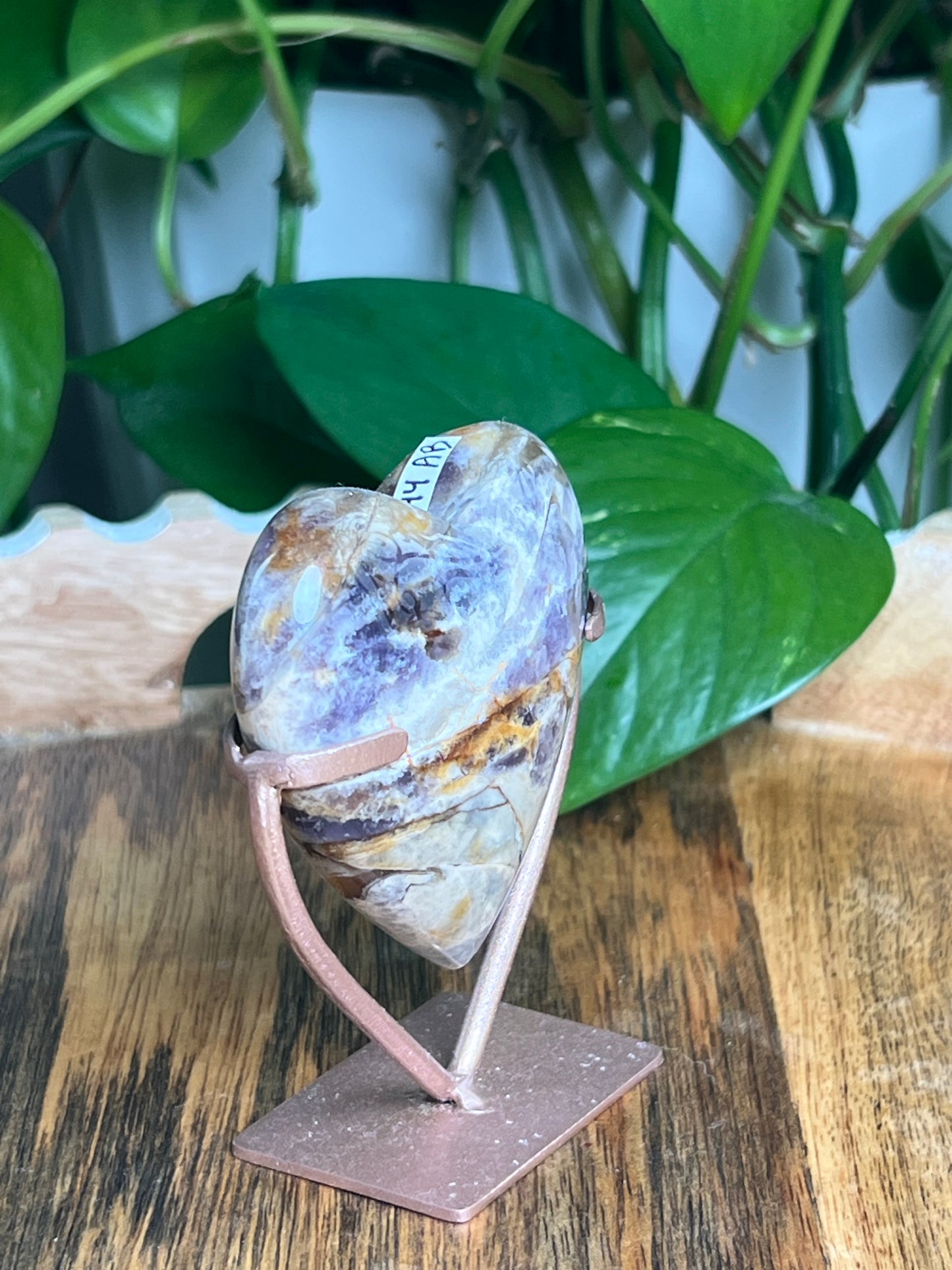 Purple Chalcedony Heart: AB