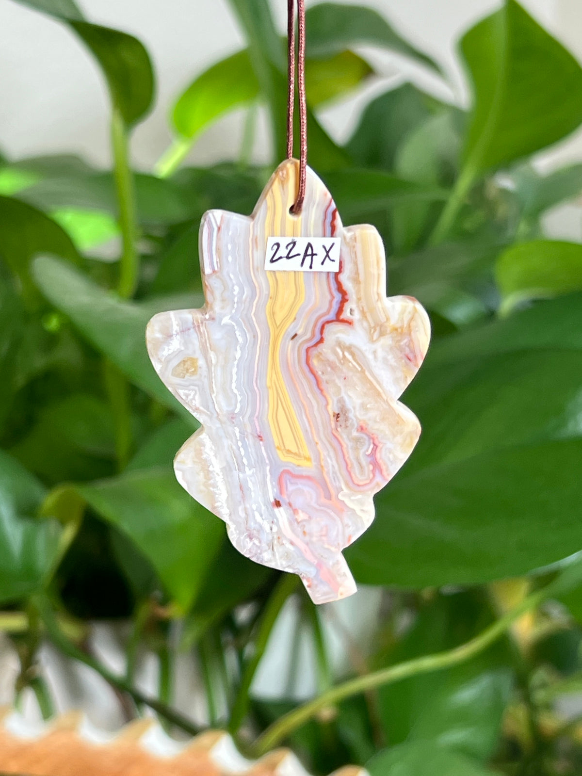 Crazy Lace Agate Leaf Ornaments