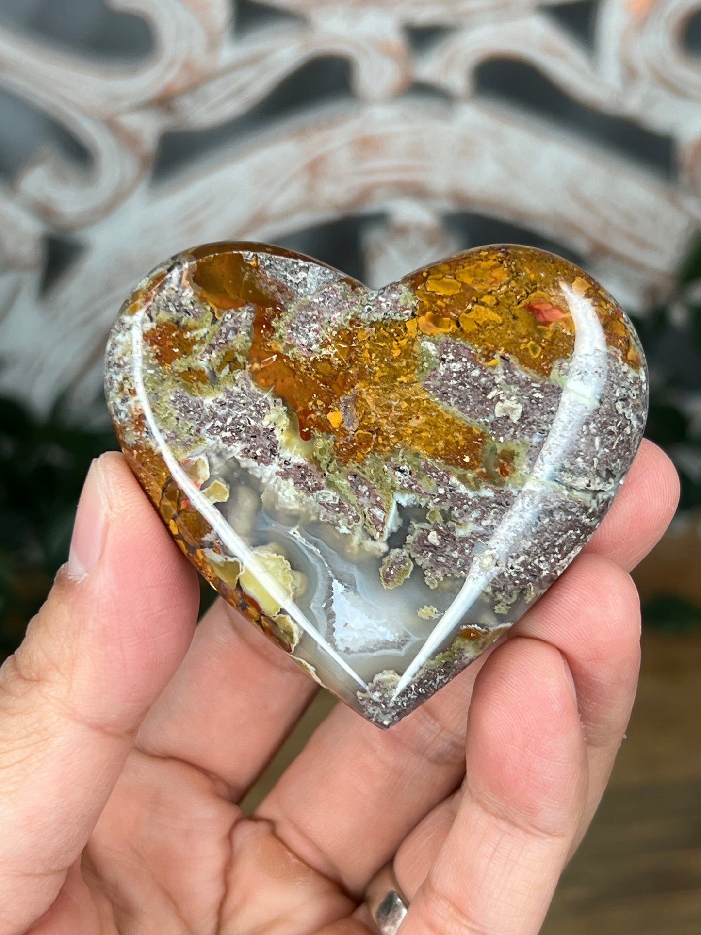 Scenic Moss Agate Heart
