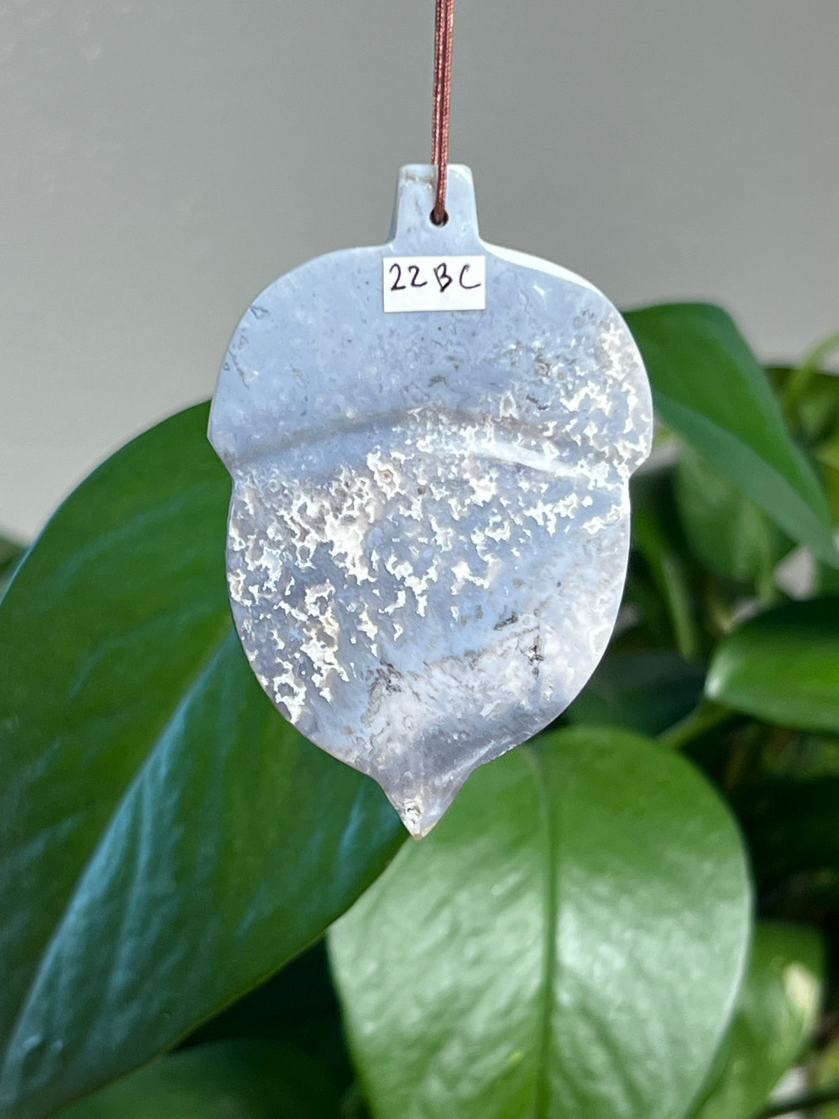 Blue Plume Agate Acorn Ornaments
