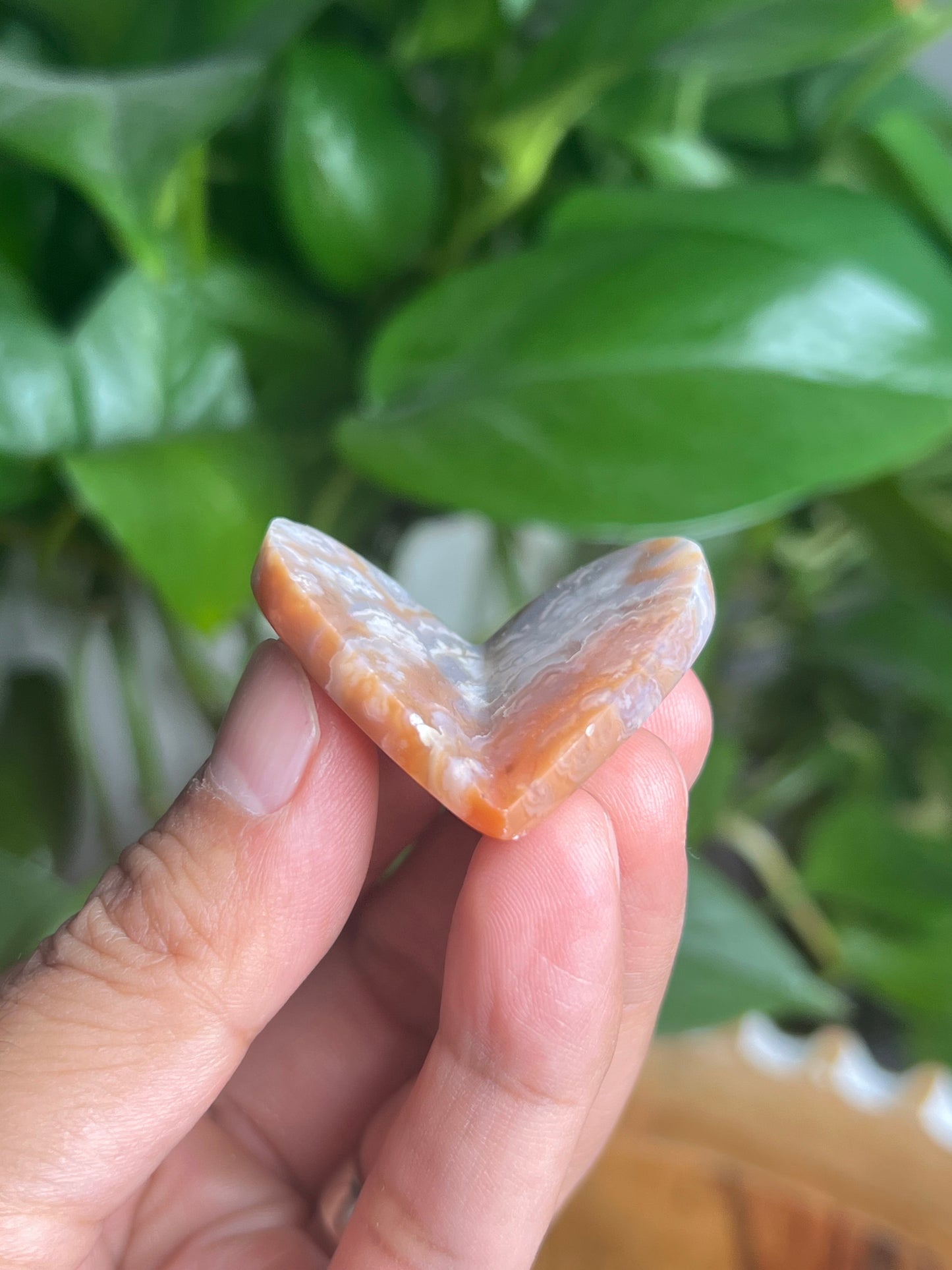 Flower Carnelian 3D Butterfly Heart: BM