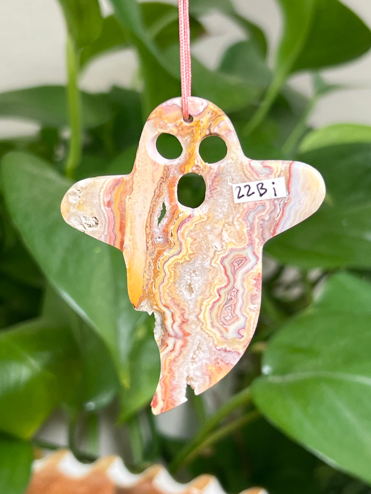 Crazy Lace Agate Ornament Ghost: Bi