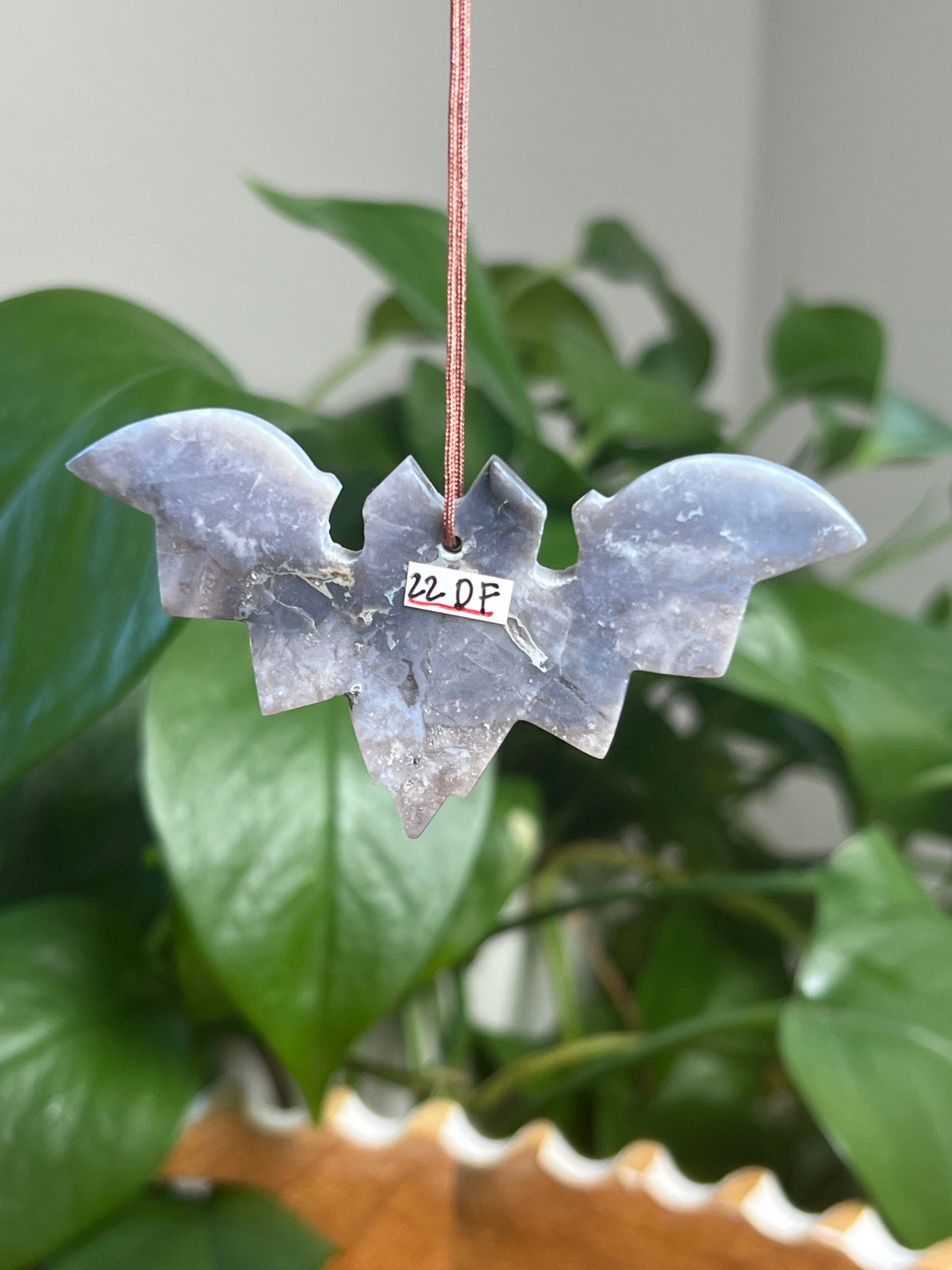 Blue Plume Agate Bat Ornaments