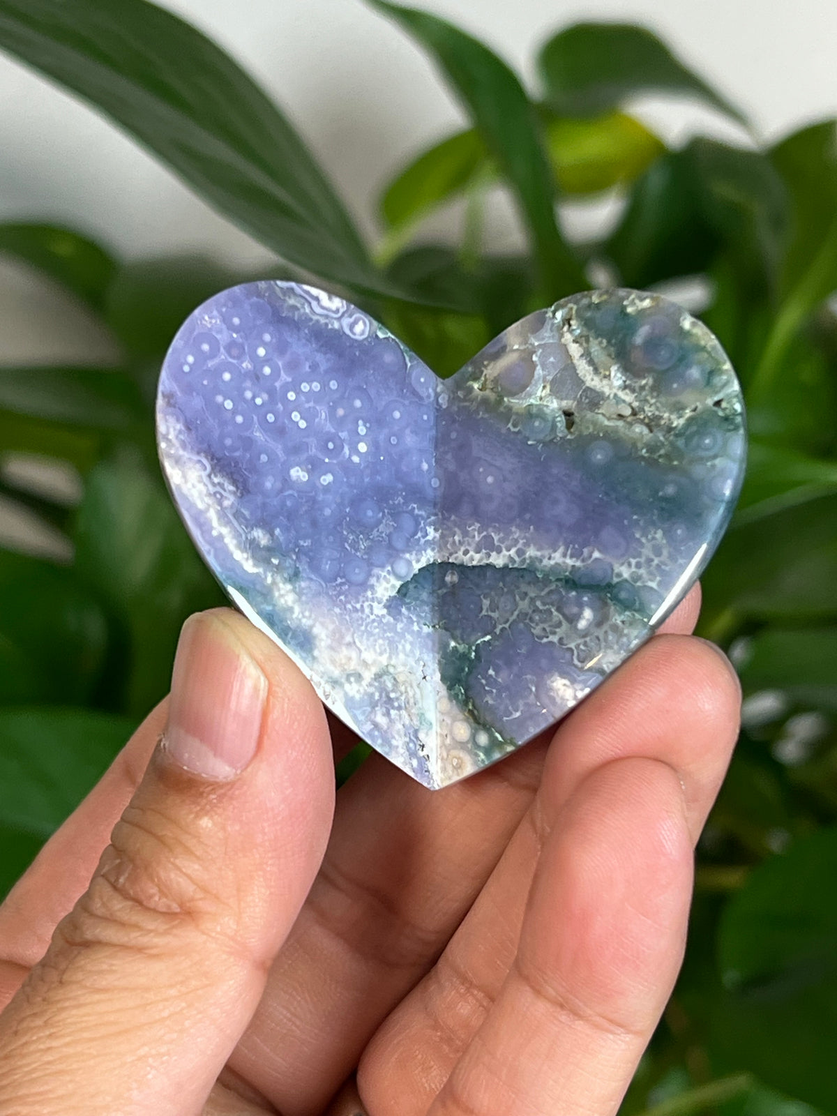 Grape Agate 3D Heart Butterflies