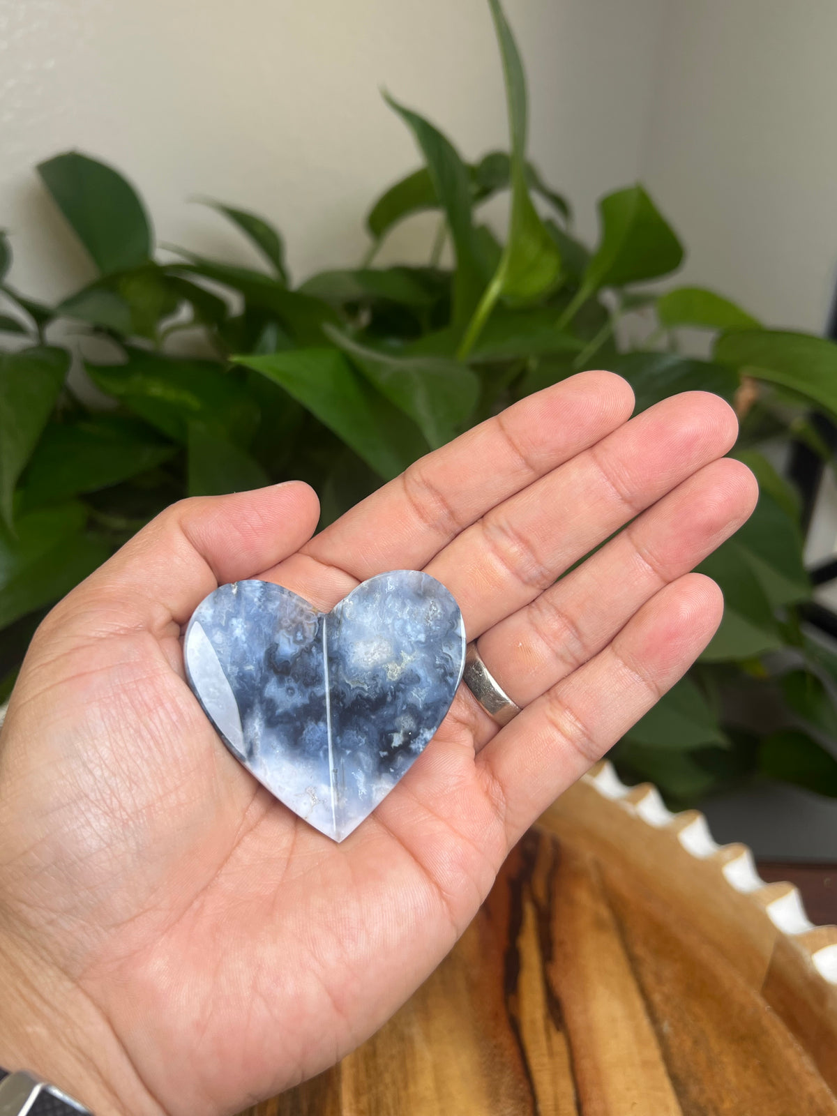 Blue Plume Agate 3D Butterfly: HE