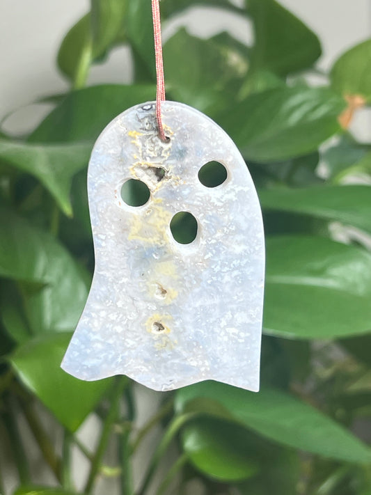 Blue Plume Agate Ornament Ghost: BB