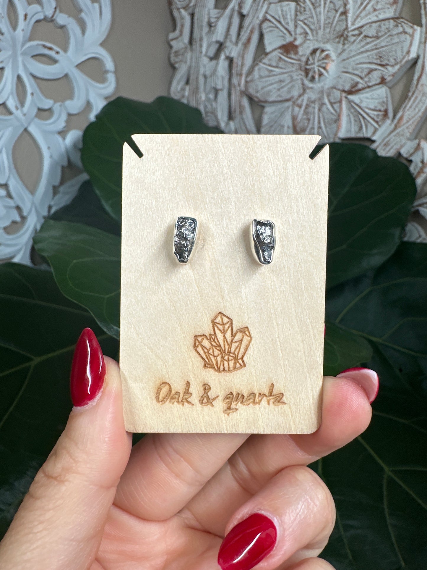 Colombian Campo Del Cielo Meteorite Stud Earrings ￼