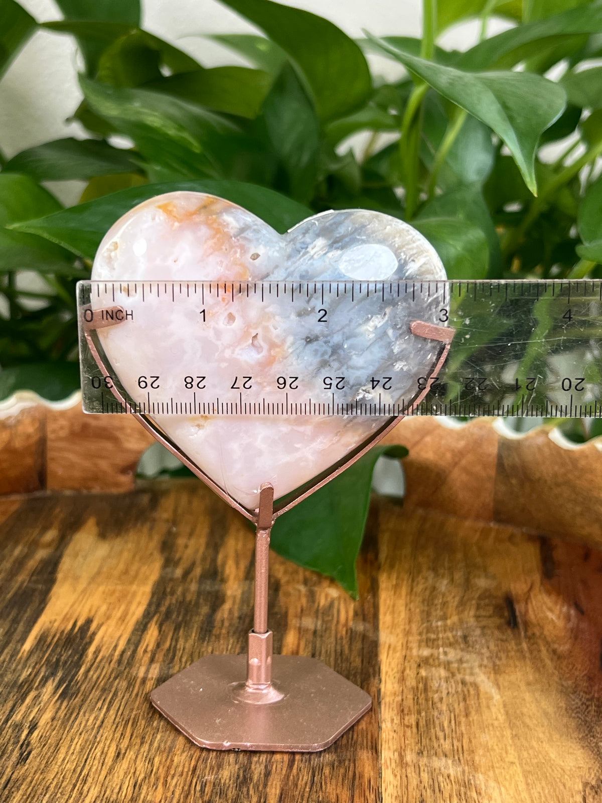 Rainbow Plume Agate Hearts