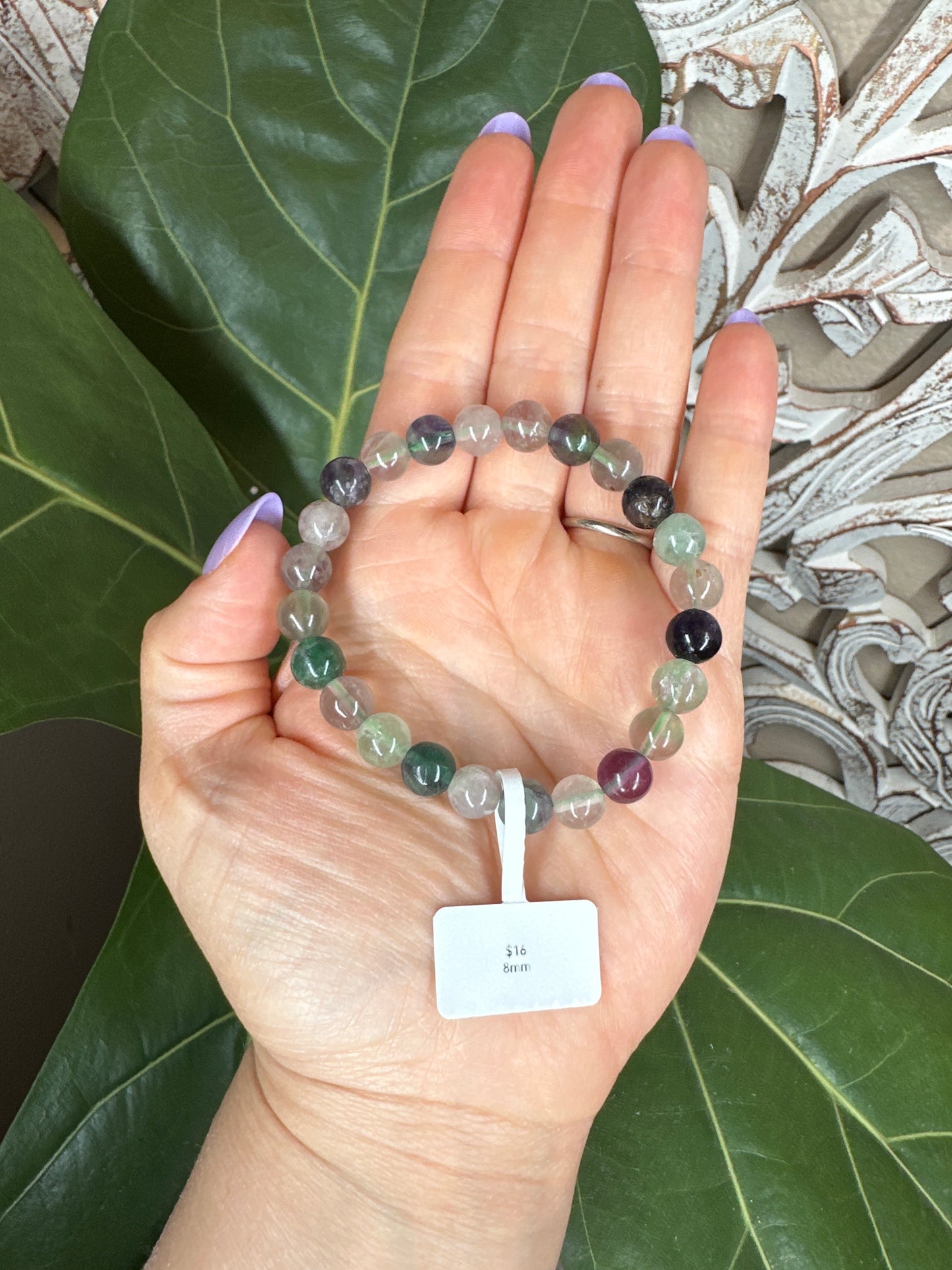 Fluorite Beaded Bracelet (8mm)