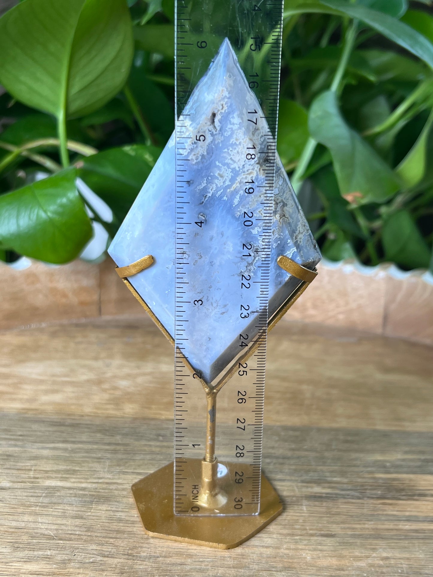 Blue Plume Agate Diamond