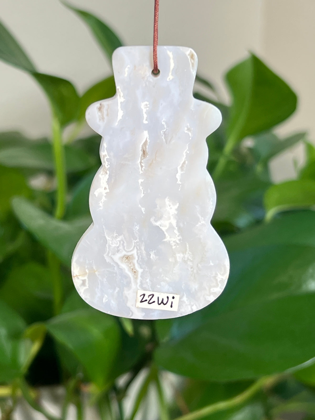 Winter Plume Agate Snowman Ornaments