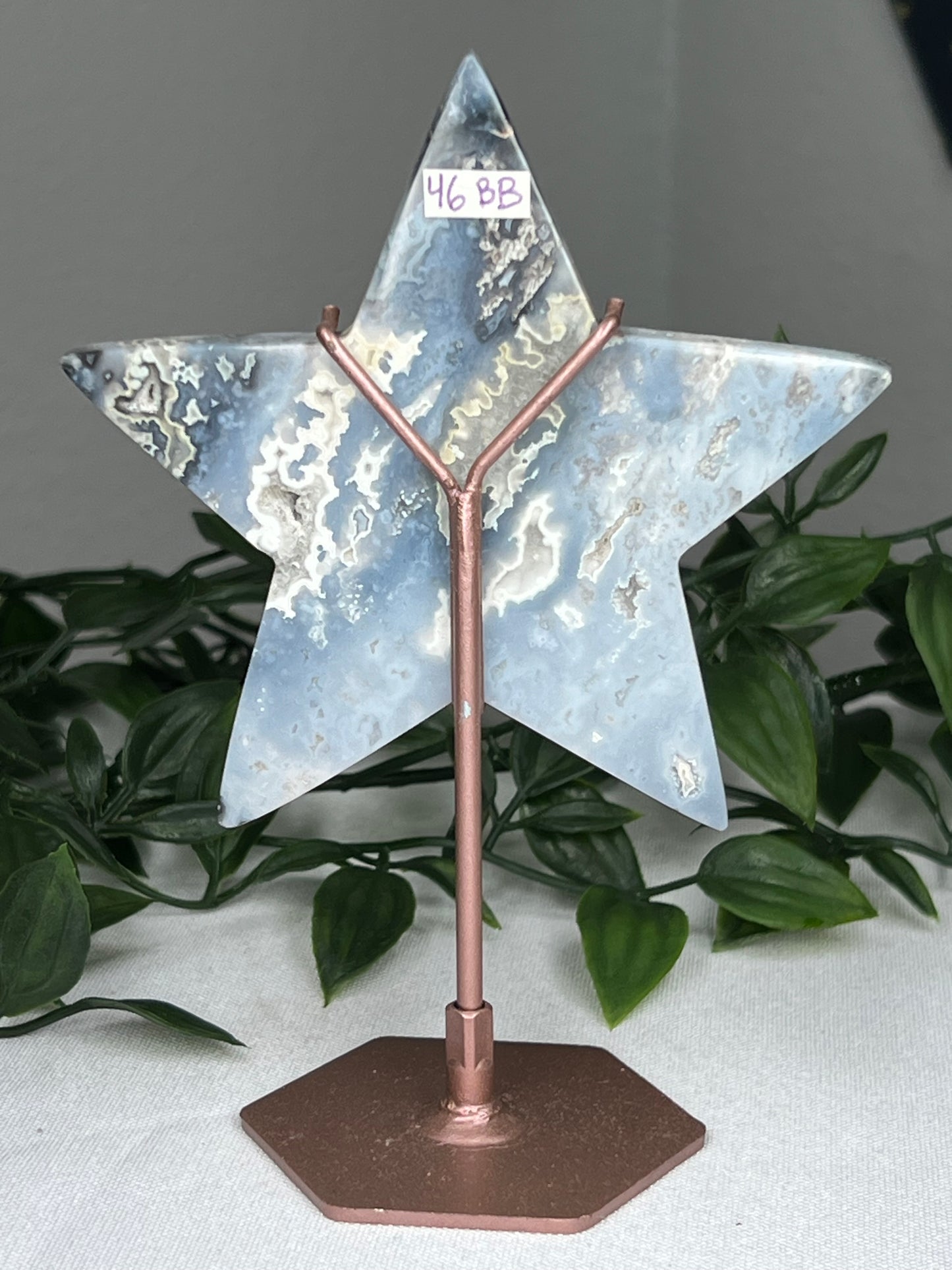 Blue Plume Agate Star