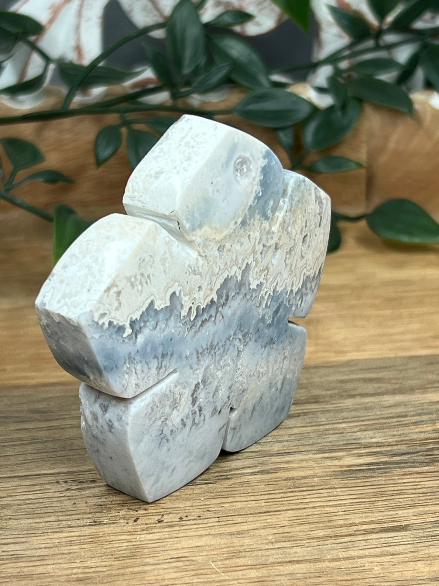 Blue Plume Agate Flower