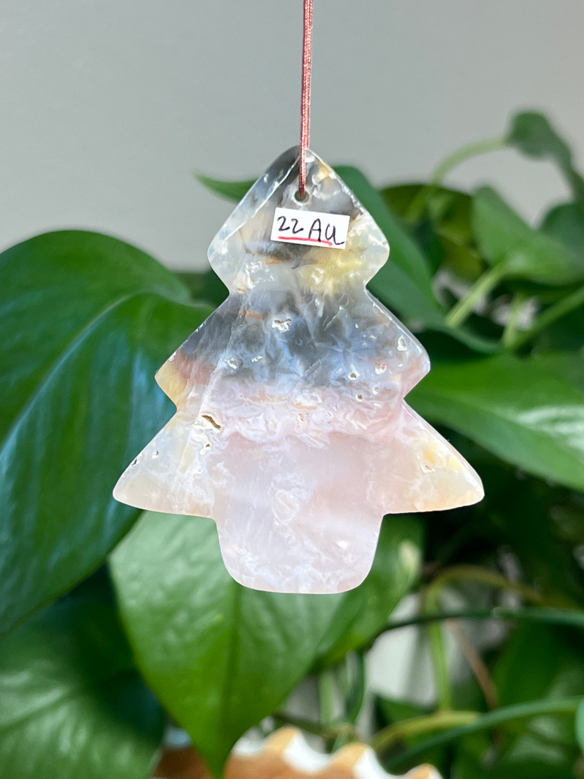 Rainbow Plume Agate Tree Ornaments