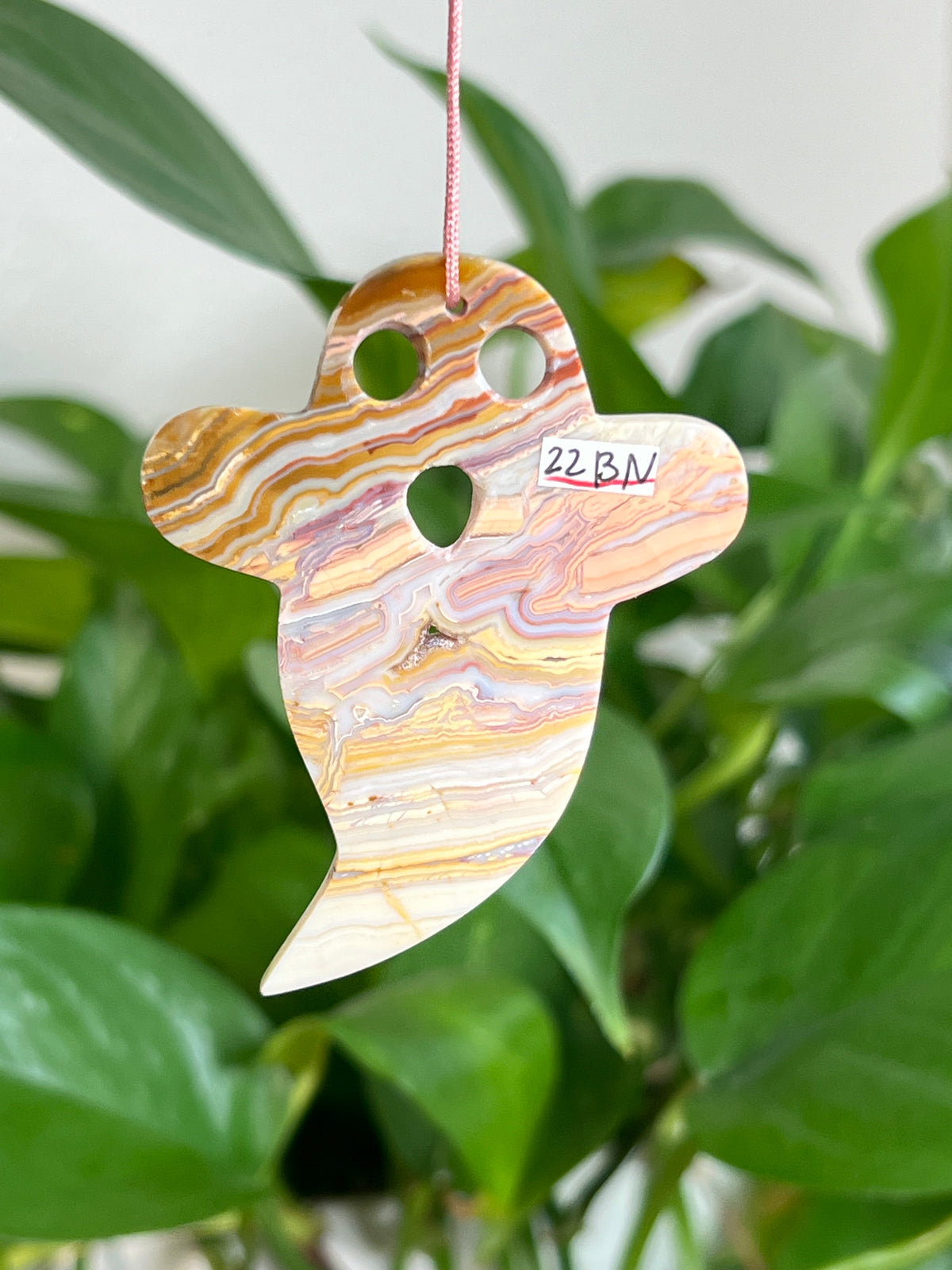 Crazy Lace Agate Ghost Ornaments